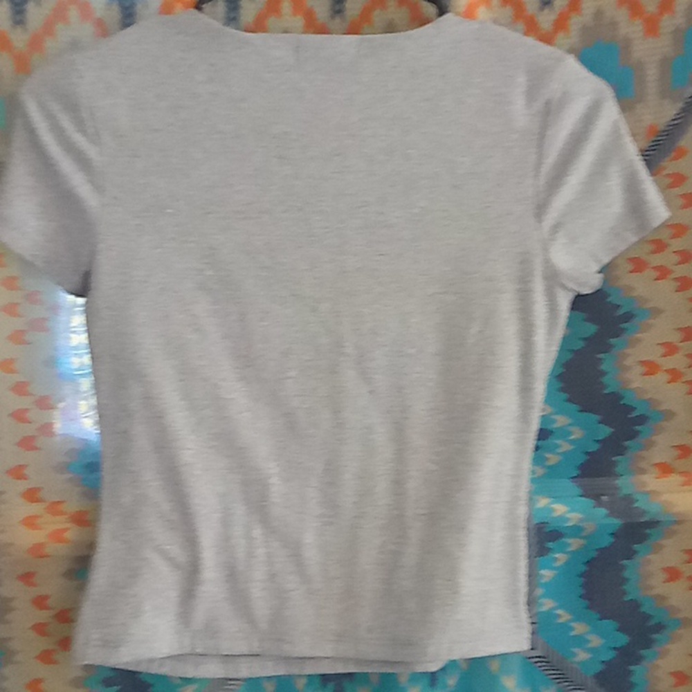 Stylish Light Gray Crop Top - Picture 2 of 3